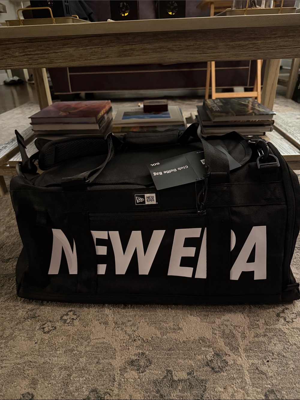 New Era Club  Duffel with Large White Logo